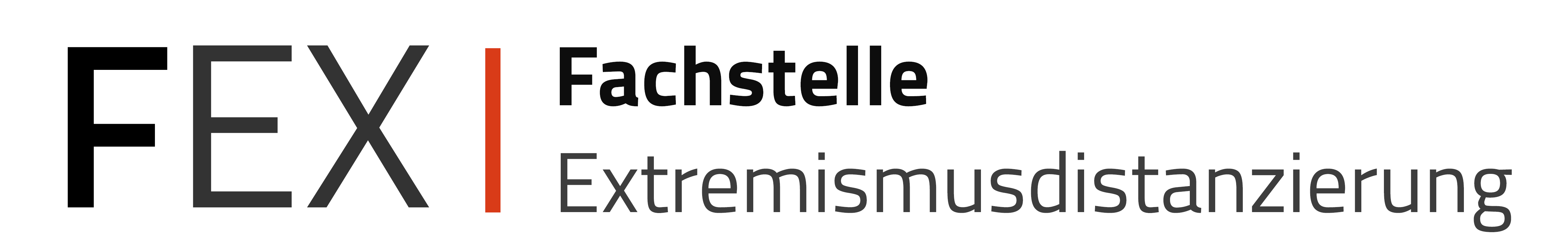 wortbildmarke_fex Logo der Fachstelle Extremismusdistanzierung, in Trägerschaft der Landesarbeitsgemeinschaft Mobile Jugendarbeit / Streetwork Baden-Württemberg e. V. (LAG)